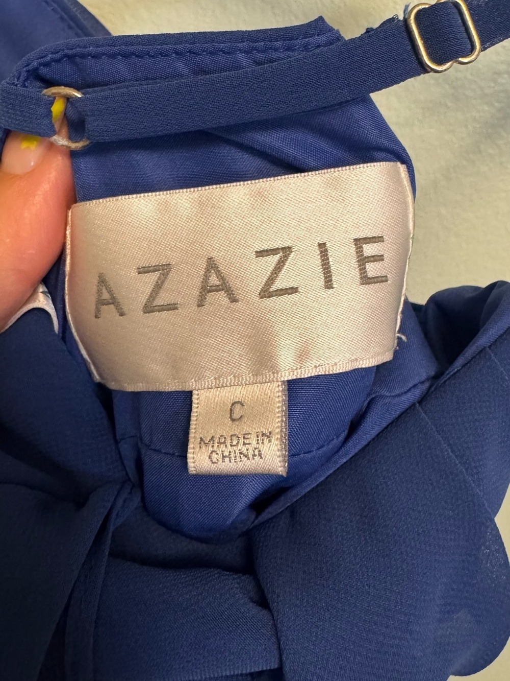 Azazie Royal Blue Spaghetti Strap Maxi Dress with Back Tie - Picture 5 of 9